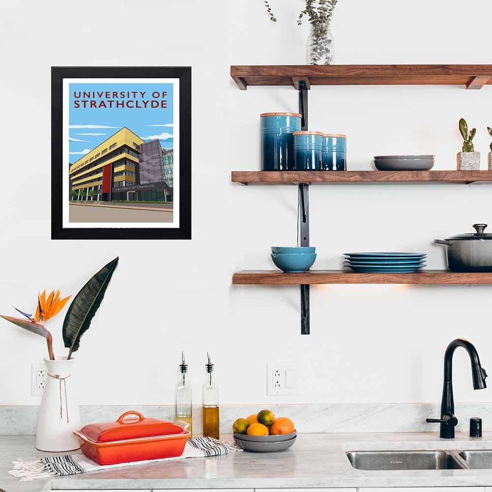 Strathclyde University - Stunning Hand-Drawn Vintage Travel Style Wall Art Poster