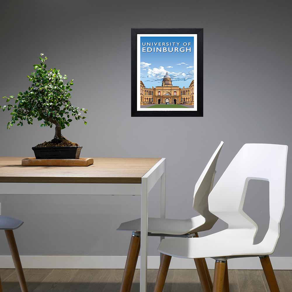 Edinburgh University - Stunning Hand-Drawn Vintage Travel Style Wall Art Poster