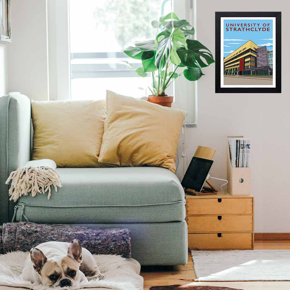 Strathclyde University - Stunning Hand-Drawn Vintage Travel Style Wall Art Poster
