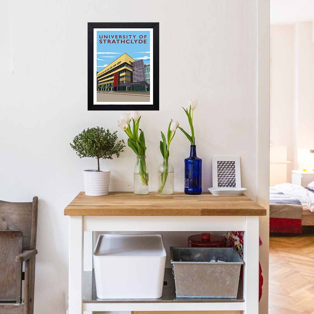 Strathclyde University - Stunning Hand-Drawn Vintage Travel Style Wall Art Poster