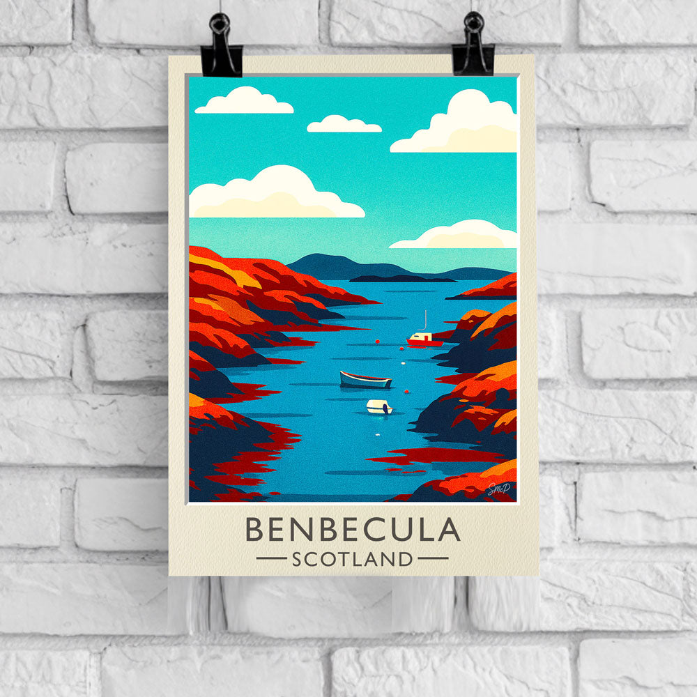 Vintage Travel Poster — Benbecula, Scotland