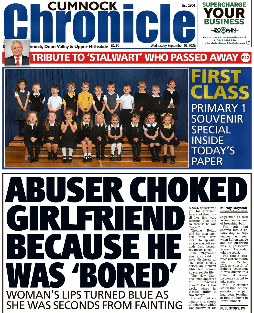 Cumnock Chronicle Primary One Picture Special 2026