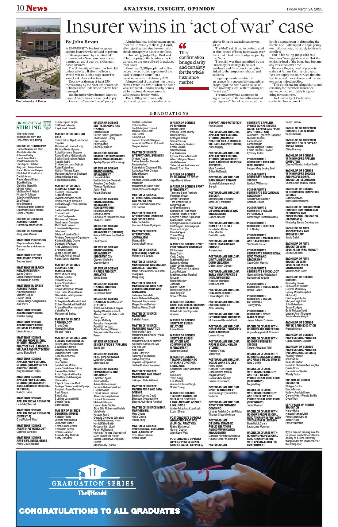 The Herald Back Issue Graduations - SUMMER 2025