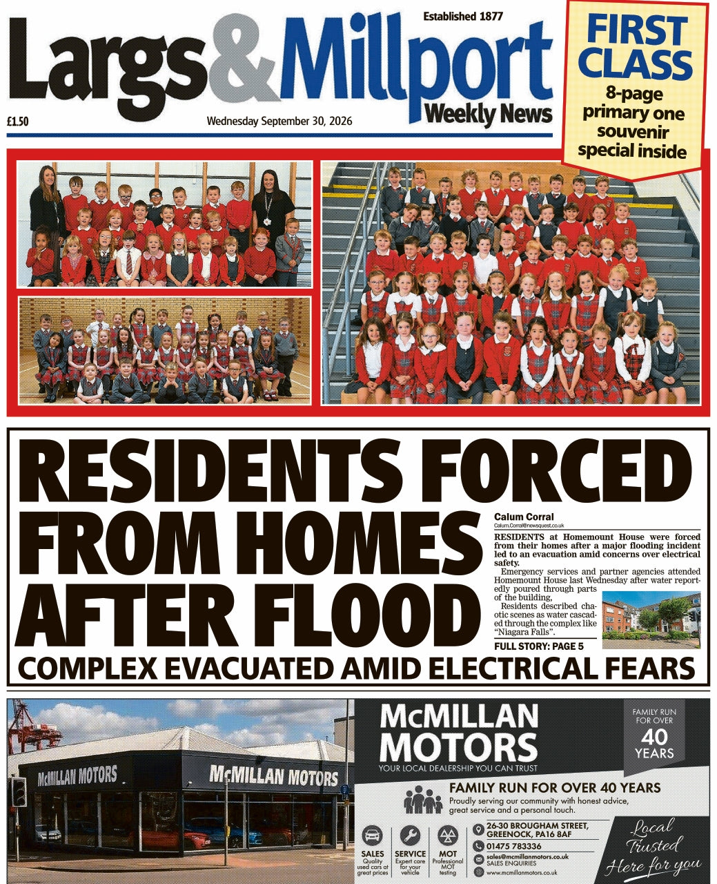 Largs & Millport Weekly News Primary One Special 2026