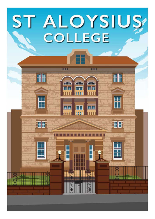 St Aloysius College School - Stunning Hand-Drawn Vintage Travel Style Wall Art Poster