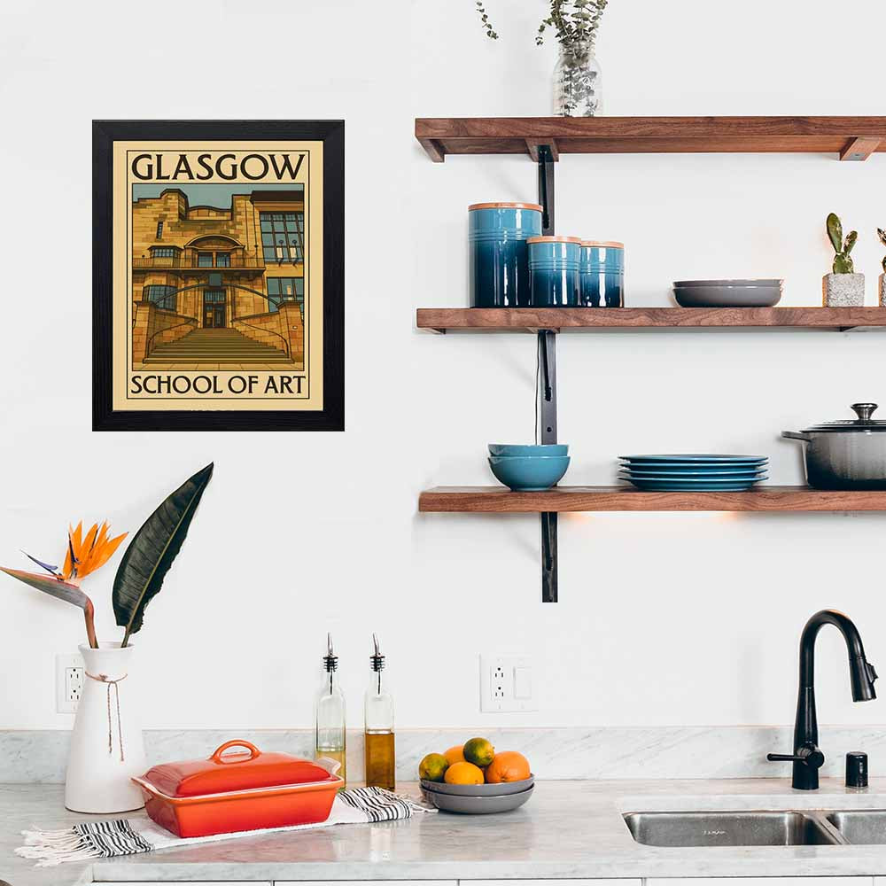Glasgow School of Art - Stunning Hand-Drawn Vintage Travel Style Wall Art Poster (Copy)