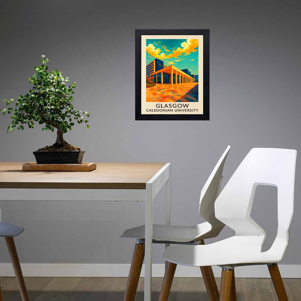 Glasgow Caledonian University - Stunning Hand-Drawn Vintage Travel Style Wall Art Poster (Copy) (Copy)