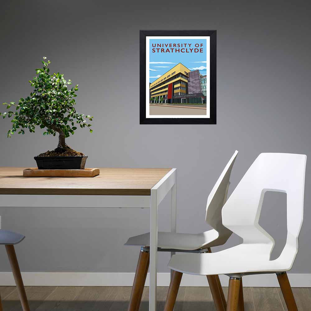 Strathclyde University - Stunning Hand-Drawn Vintage Travel Style Wall Art Poster
