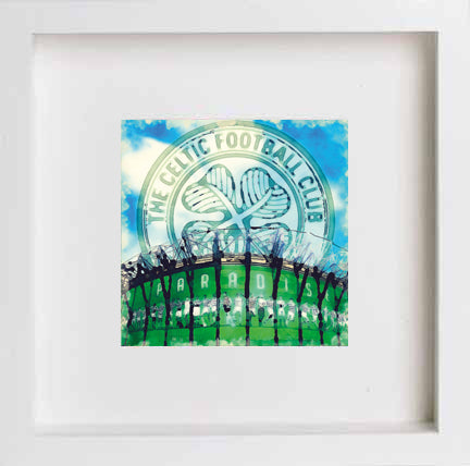 Glasgow Celtic Paradise 0295 in 23cm x 23cm x 4.5cm frame, premium wall art print