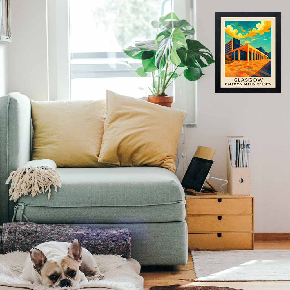 Glasgow Caledonian University - Stunning Hand-Drawn Vintage Travel Style Wall Art Poster (Copy) (Copy)