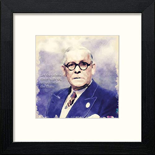 Glasgow Rangers FC Bill Struth I in Black Wood frame, premium wall art print
