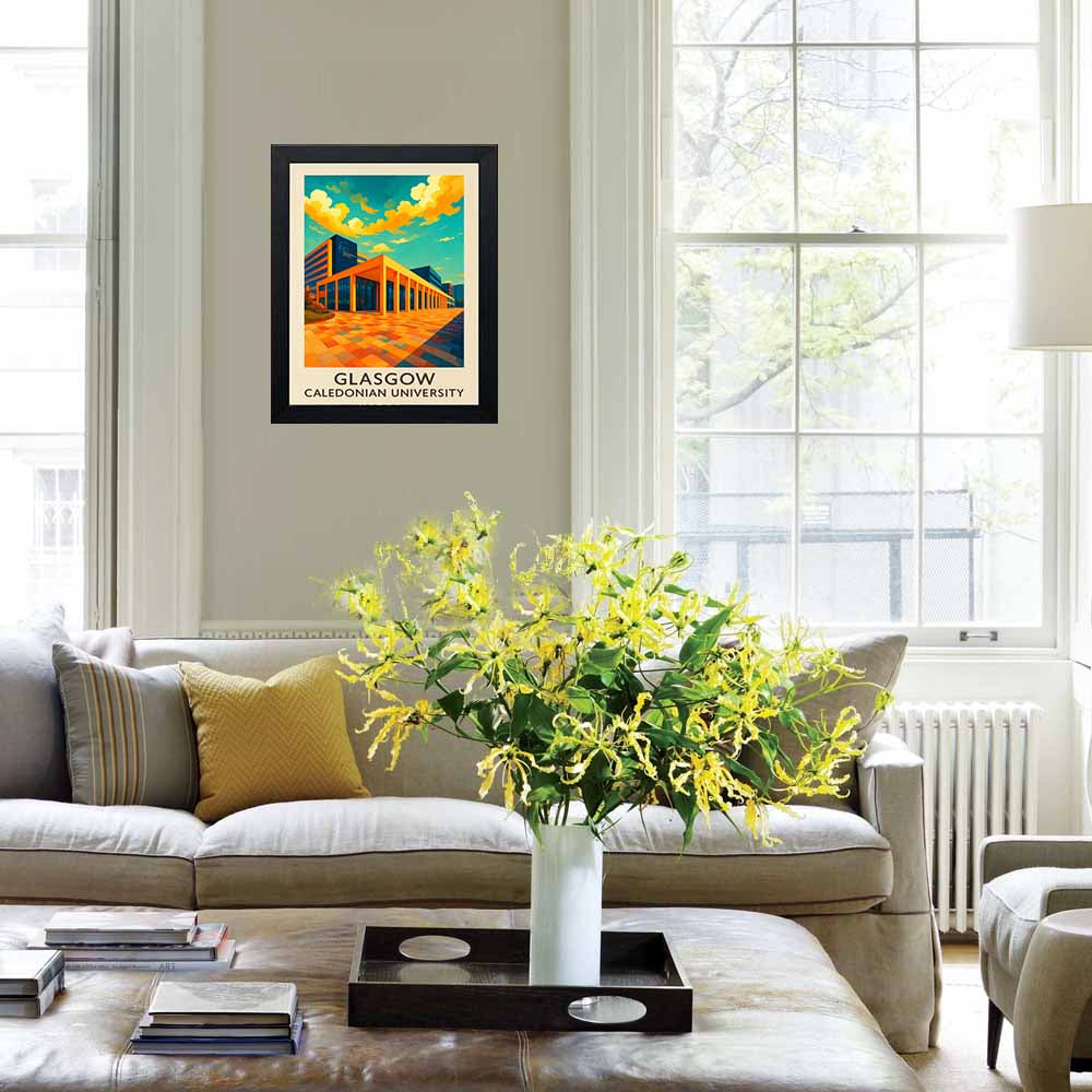 Glasgow Caledonian University - Stunning Hand-Drawn Vintage Travel Style Wall Art Poster (Copy) (Copy)