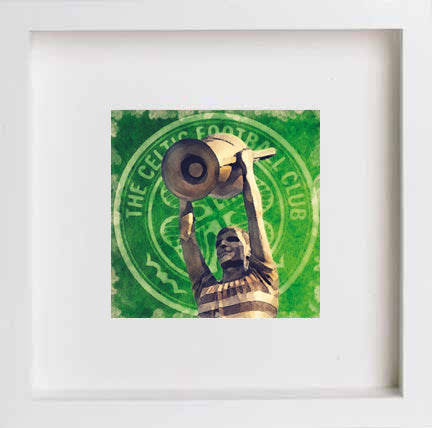 Glasgow Celtic Billy Mcneill 0300 in White frame, premium wall art print