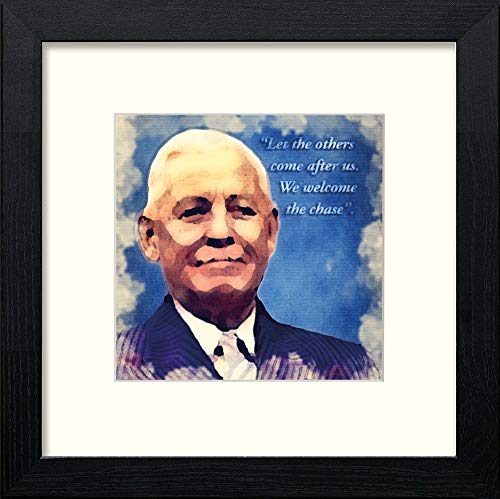Glasgow Rangers FC Bill Struth Ii in Black Wood frame, premium wall art print