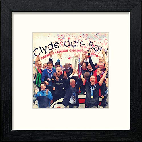 Glasgow Rangers FC Premier League Champions in Black Wood frame, premium wall art print