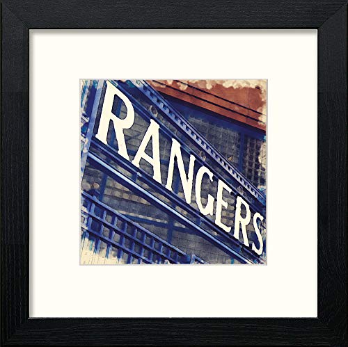Glasgow Rangers FC Broomloan Entrance in Black Wood frame, premium wall art print