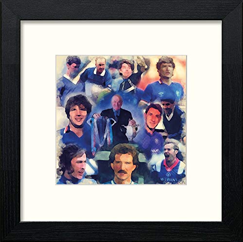 Glasgow Rangers FC Legends in Black Wood frame, premium wall art print