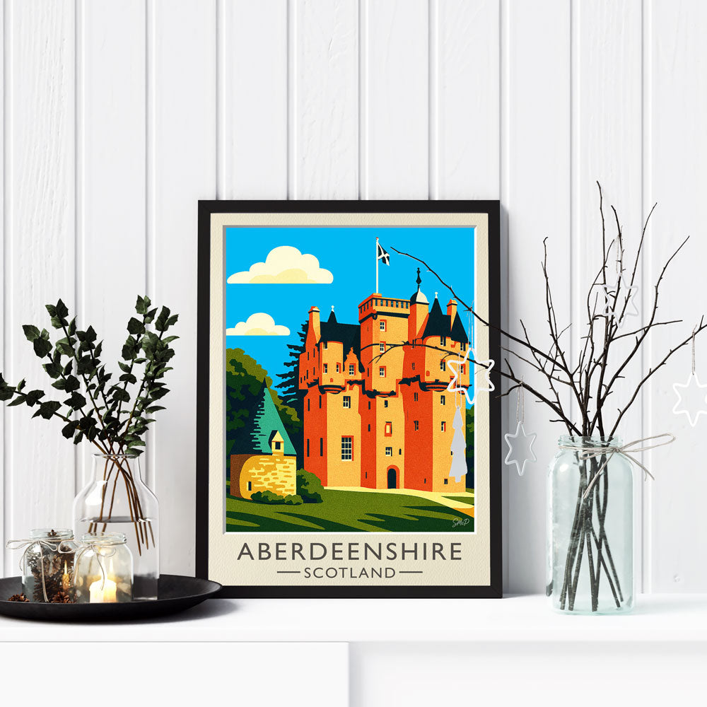 Vintage Travel Poster — Aberdeenshire, Scotland