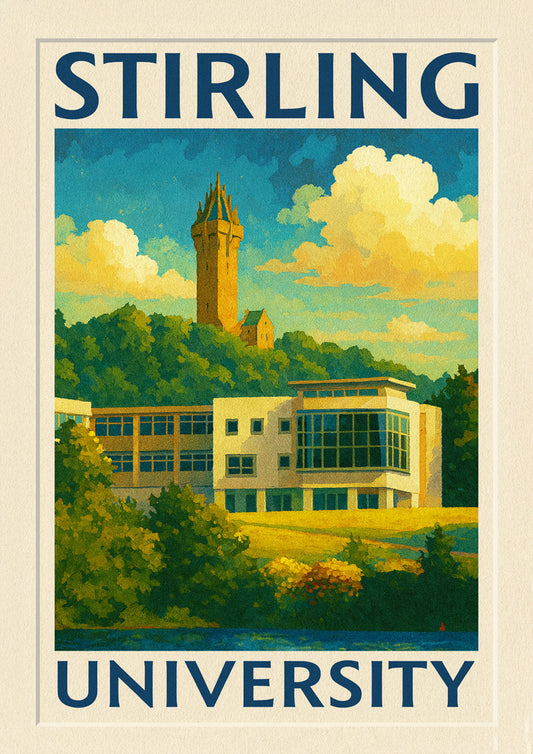 Stirling University - Stunning Hand-Drawn Vintage Travel Style Wall Art Poster (Copy) (Copy) (Copy)