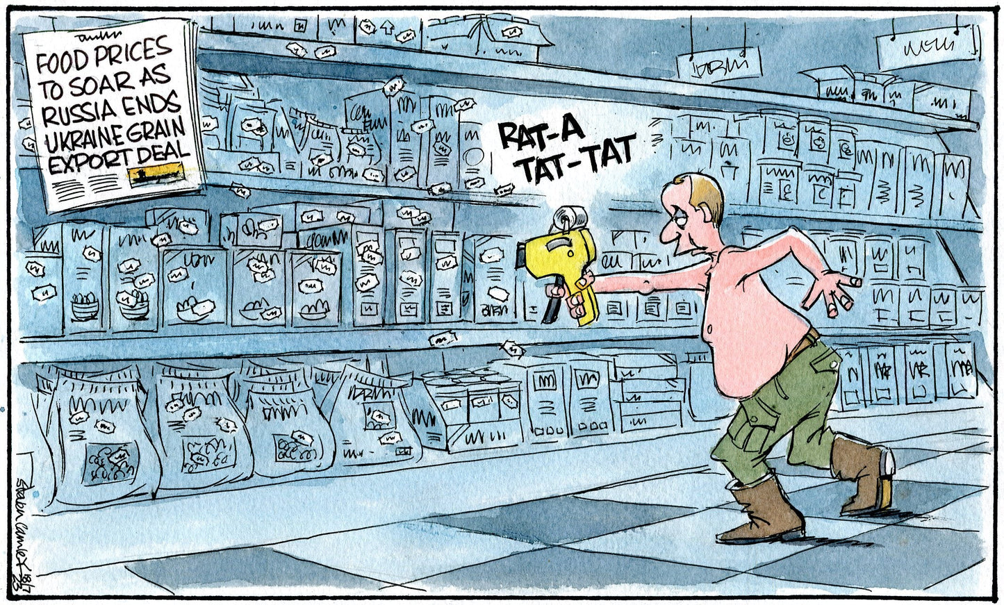 Steven Camley cartoon for The Herald - 18th July 2023 - (Print 1076)