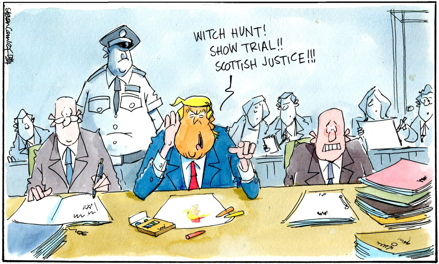 Steven Camley cartoon for The Herald - 17th April 2024 - (Print 1213)