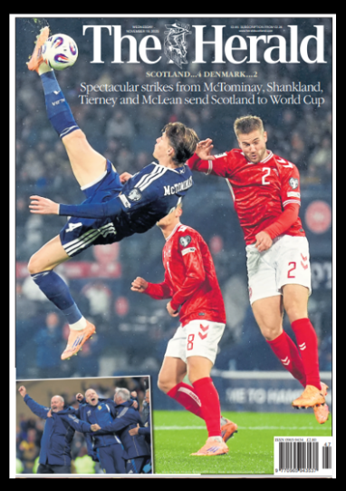 The Herald Scotland's Dramatic Win (Framed Front Cover)