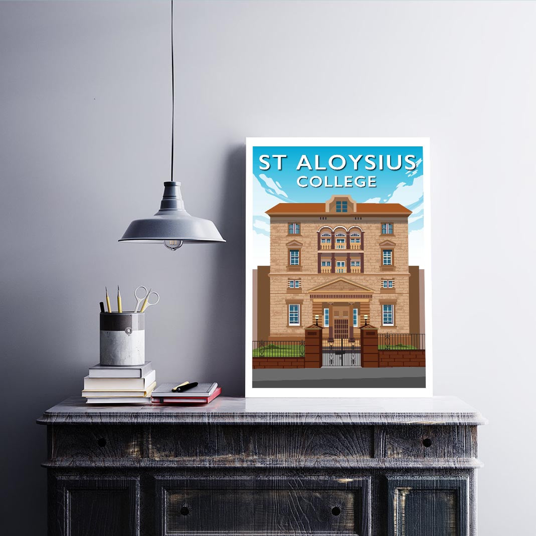 St Aloysius College School - Stunning Hand-Drawn Vintage Travel Style Wall Art Poster