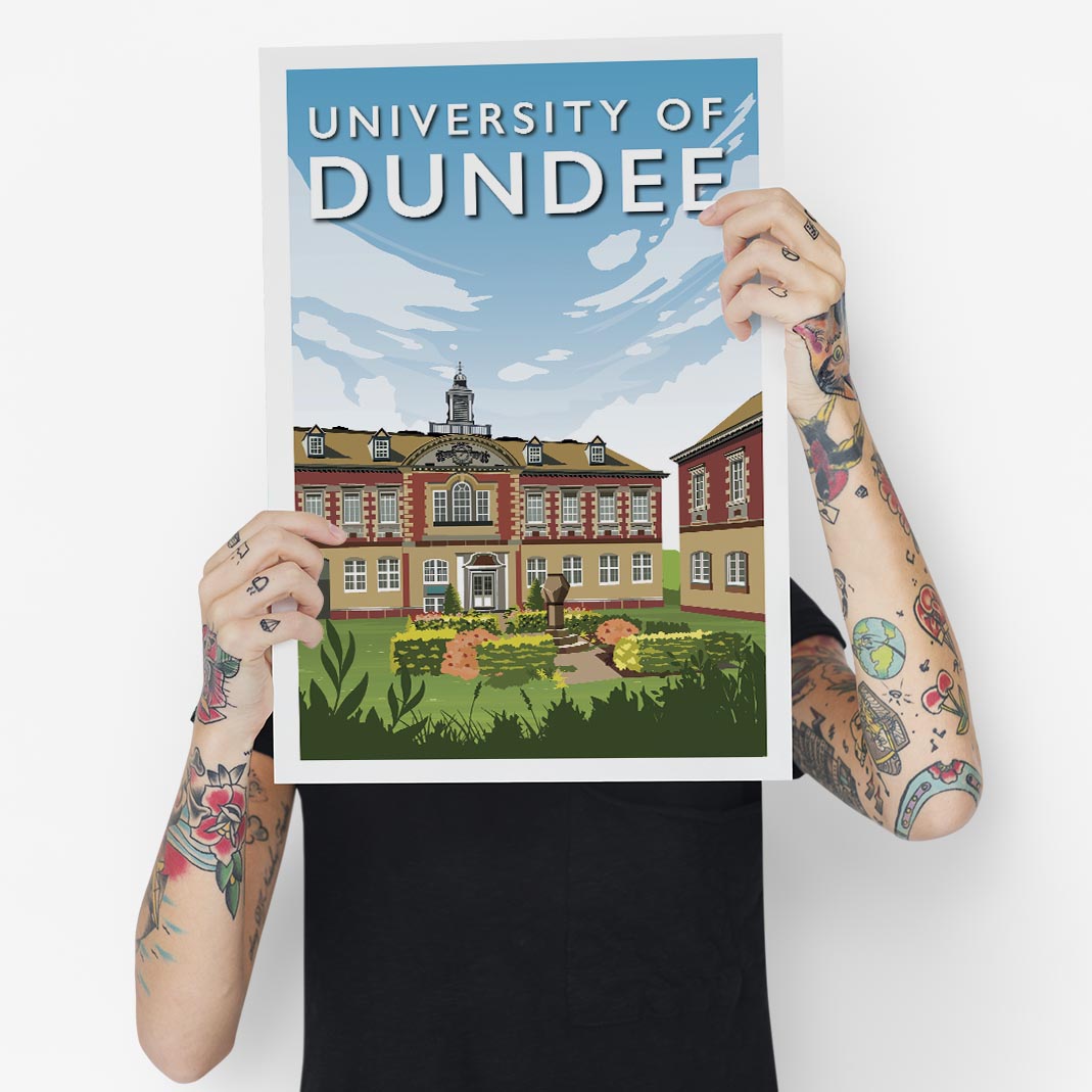 Dundee University - Stunning Hand-Drawn Vintage Travel Style Wall Art Poster