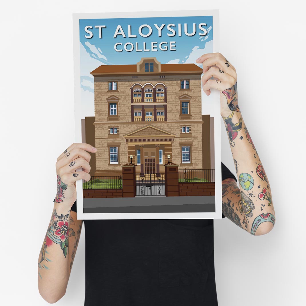 St Aloysius College School - Stunning Hand-Drawn Vintage Travel Style Wall Art Poster