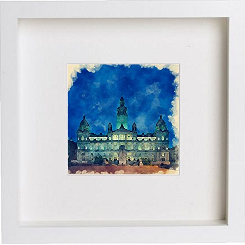 Lumartos Glasgow City Chambers At Night Framed Print Home Office Gift Birthday Anniversary 0044